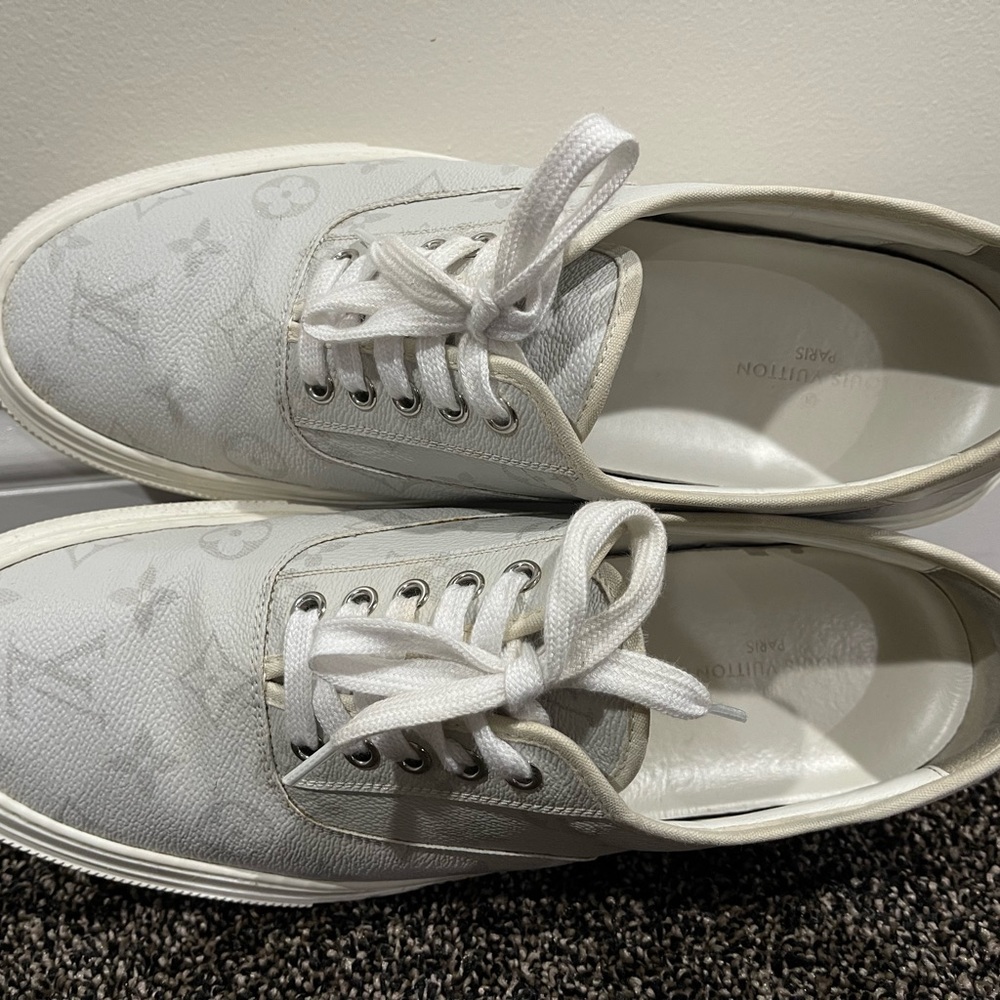 Louis Vuitton Monogram Trocadero “White/Grey” Low Sneakers - Picture 4 of 9